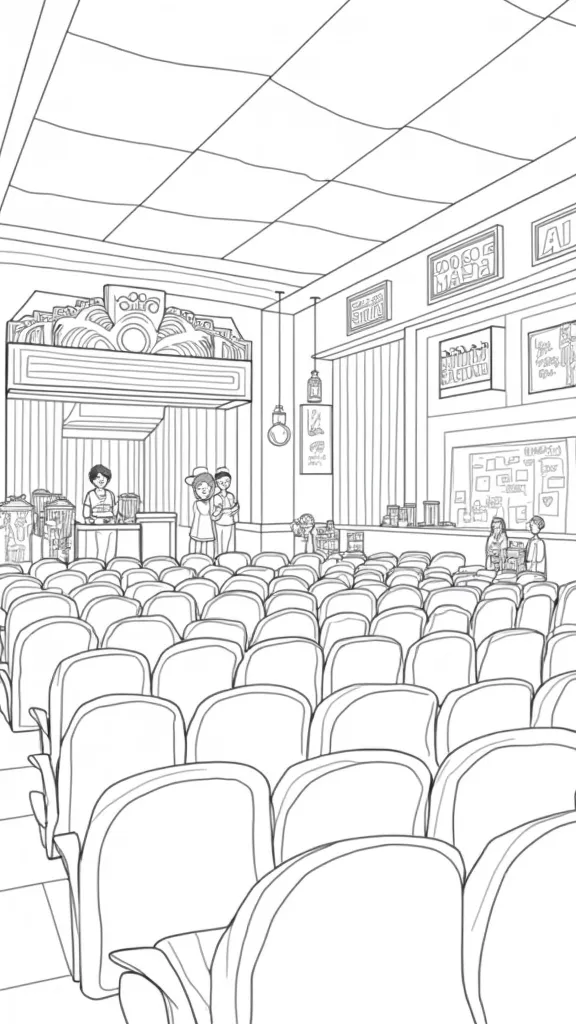 movie theater coloring pages